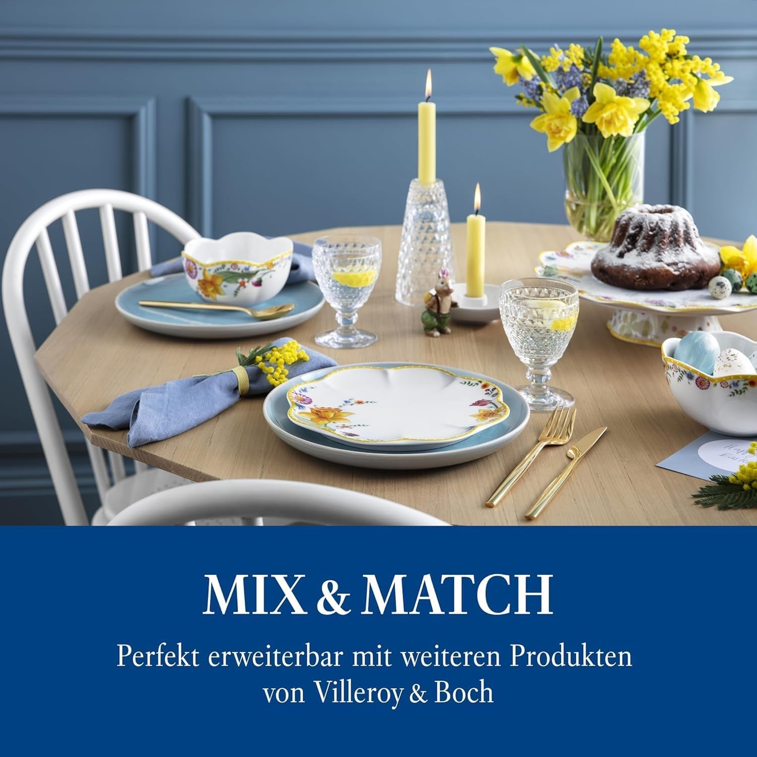 Villeroy & Boch - Snídaňová sada Spring Awakening pro 2, 6 kusů, Sada velikonočního nádobí, Snídaně, Velikonoce, Kávový servis, Jarní nádobí, Porcelán