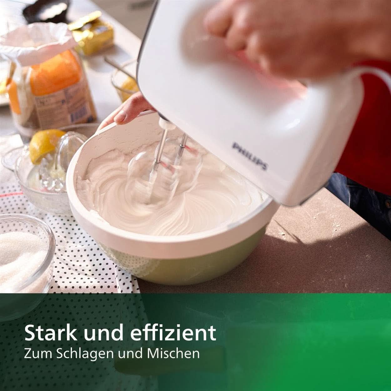 Philips ruční mixér, 450 W, 5 Geschwindigkeiten plus Turbo, Weiß/Grau (HR3741/00) Kuchyně Naty Shop