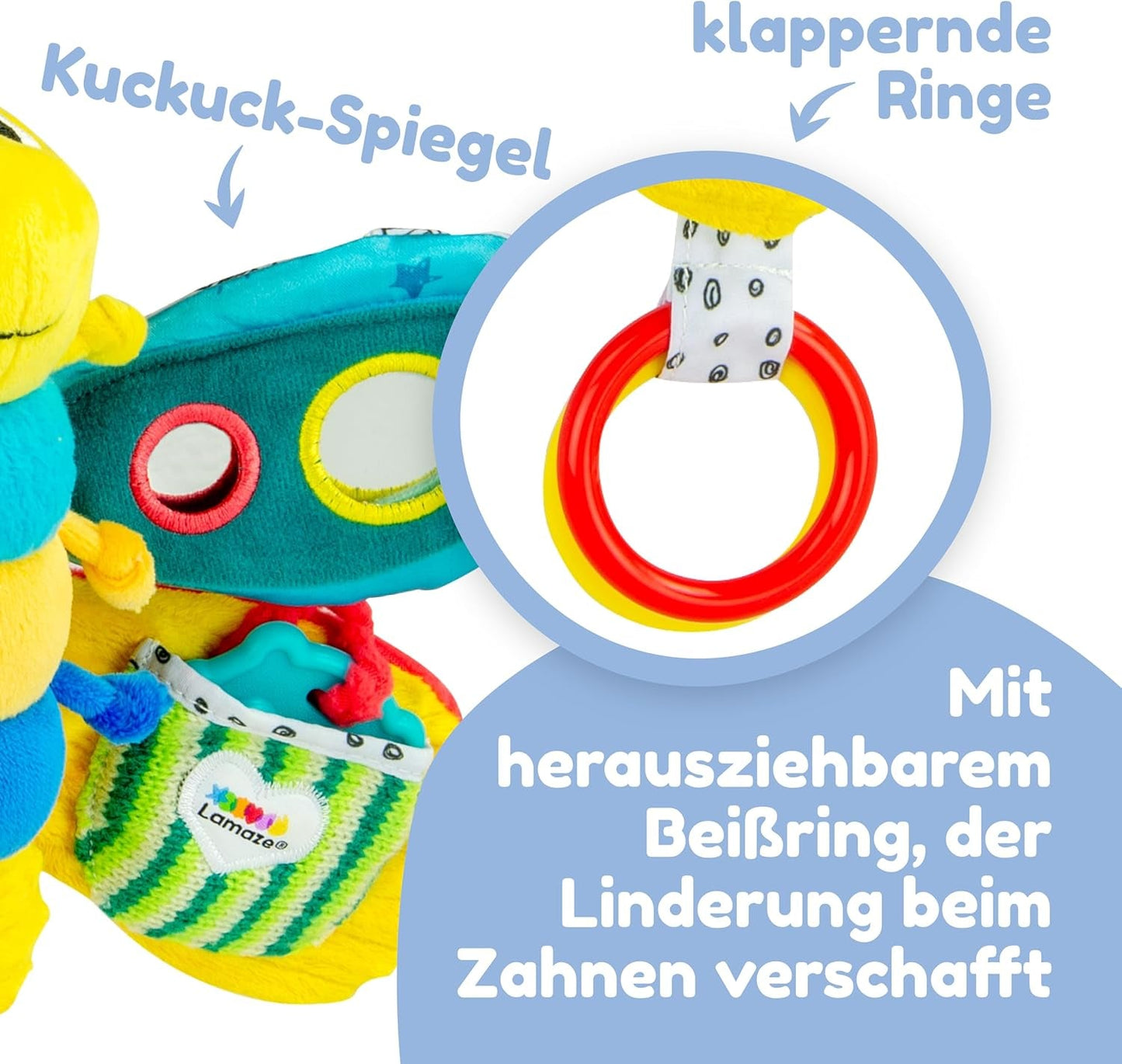 Dětská hračka Lamaze "Freddie the Firefly" Clip & Go, vysoce kvalitní hračka pro batolata, přívěsek na uchopení pro posílení vztahu mezi rodičem a dítětem, od 0 měsíců, více barev Bebe Toys Naty Shop