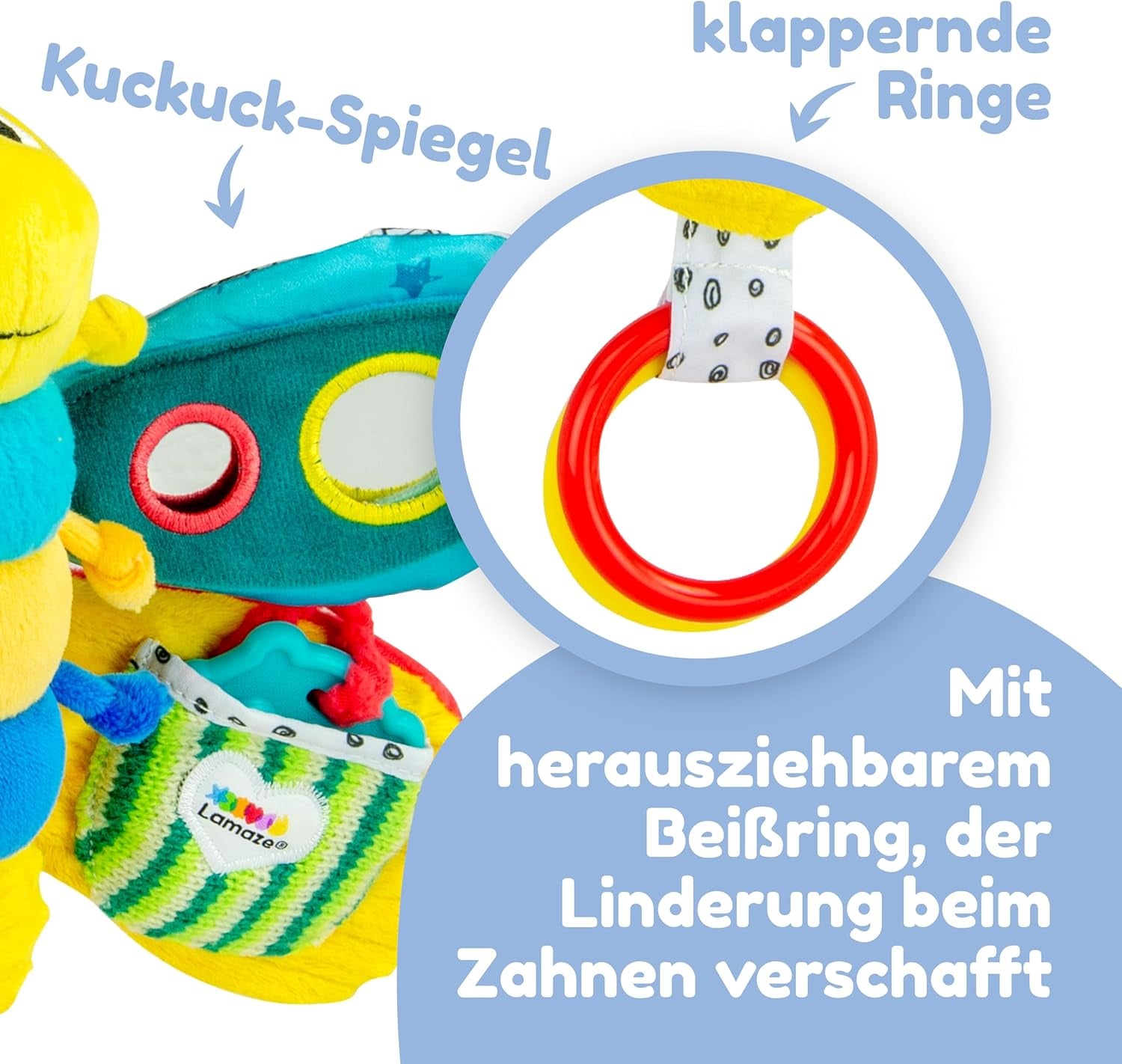 Dětská hračka Lamaze "Freddie the Firefly" Clip & Go, vysoce kvalitní hračka pro batolata, přívěsek na uchopení pro posílení vztahu mezi rodičem a dítětem, od 0 měsíců, více barev Bebe Toys Naty Shop