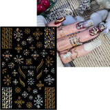 JMEOWIO Nálepka na nehty Weihnachten Gold Glitter Silber 8 Blatt Nálepka na nehty Selbtklebend Nagelaufkleber Schneeflocke Winterurlaub Dekoration Nageldesign Zubehör