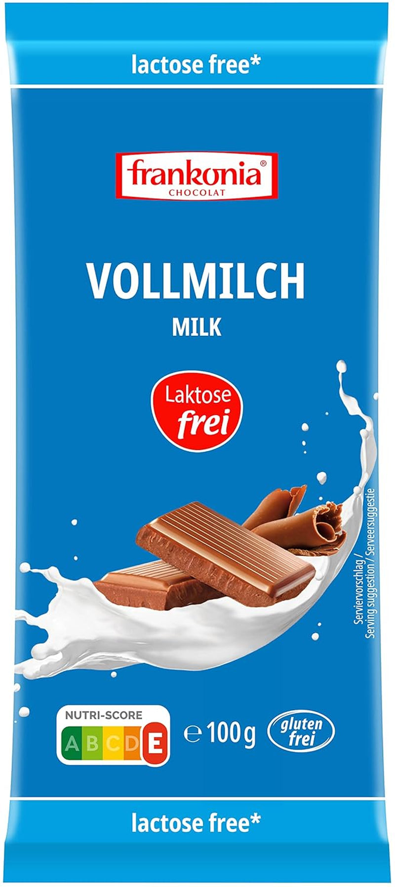 frankonia ČOKOLÁDA Plnotučná mléčná čokoláda bez laktózy a lepku, 100 g