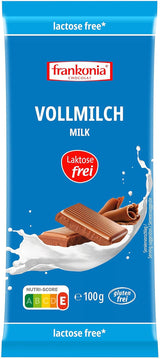 frankonia ČOKOLÁDA Plnotučná mléčná čokoláda bez laktózy a lepku, 100 g