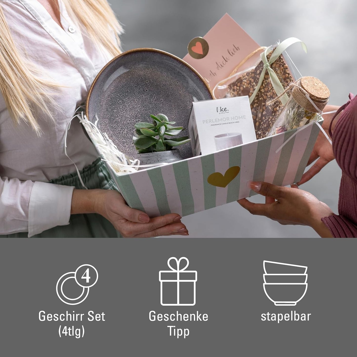 Béžová stolní sada Lave od Villeroy & Boch, 4 kusy, cca.