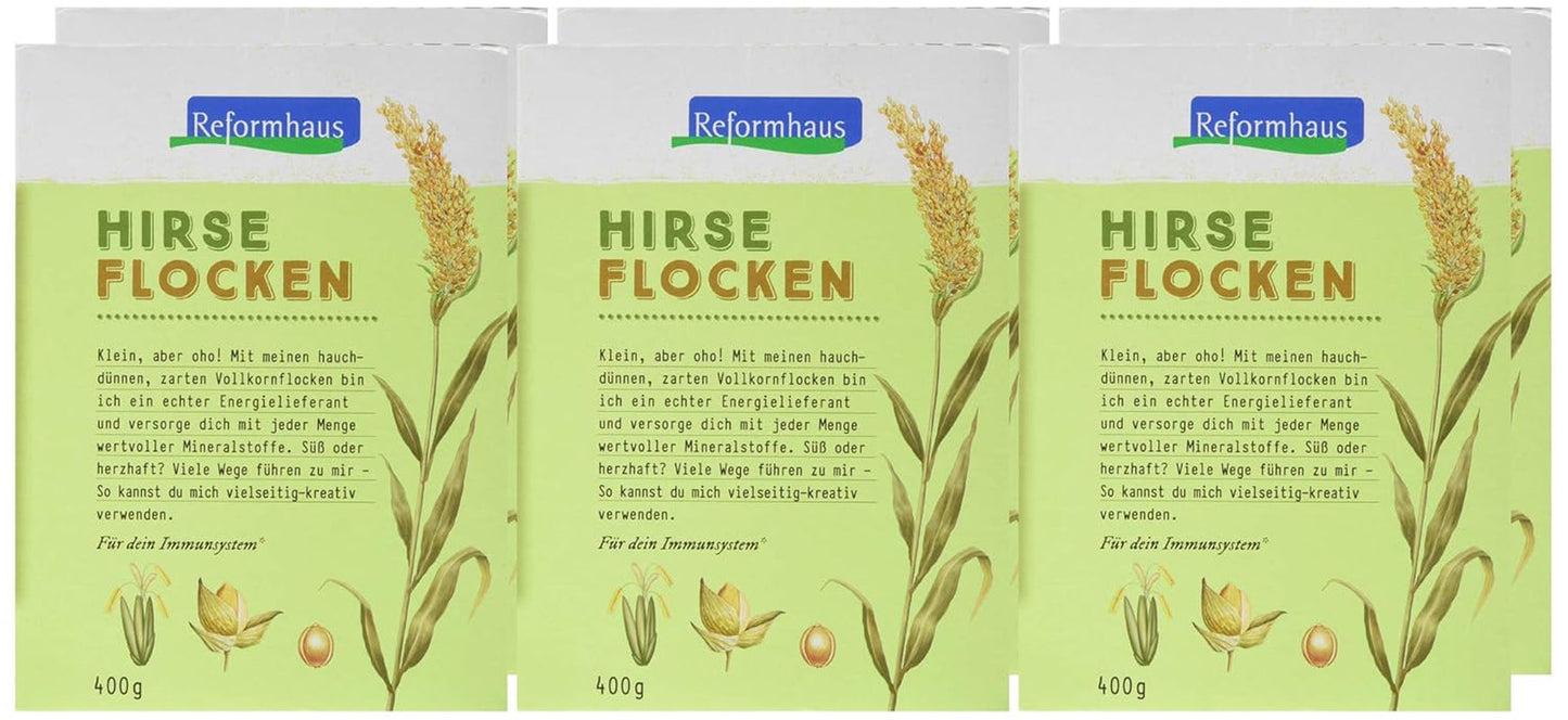 Hirse-Flocken Bio, 6Er balení (6 X 400 G) Cereálie Naty Shop