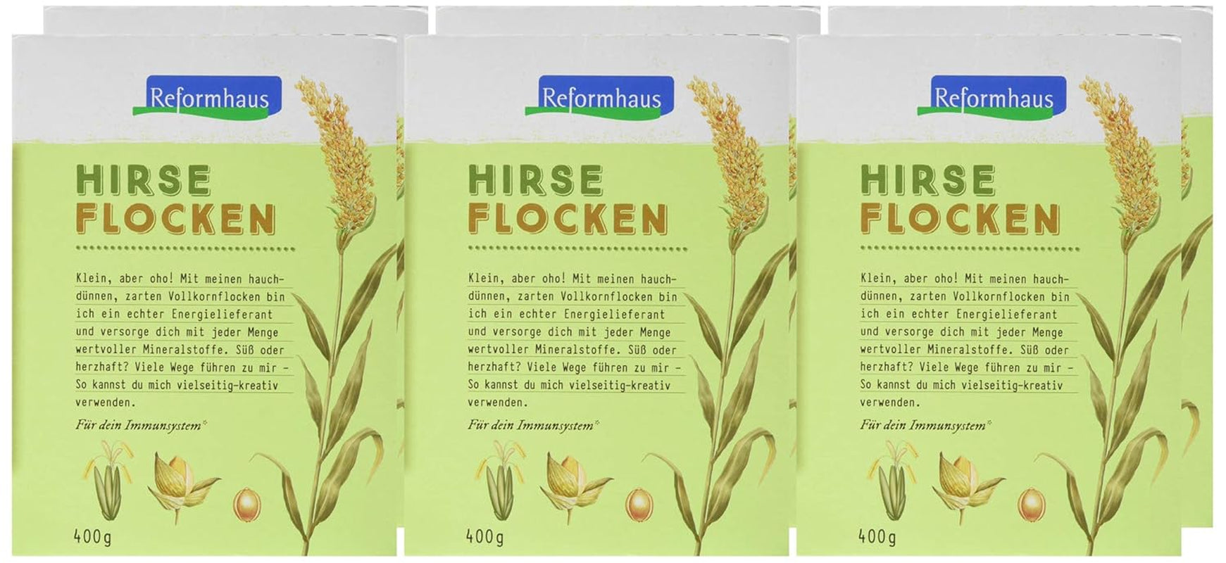 Hirse-Flocken Bio, 6Er balení (6 X 400 G) Cereálie Naty Shop