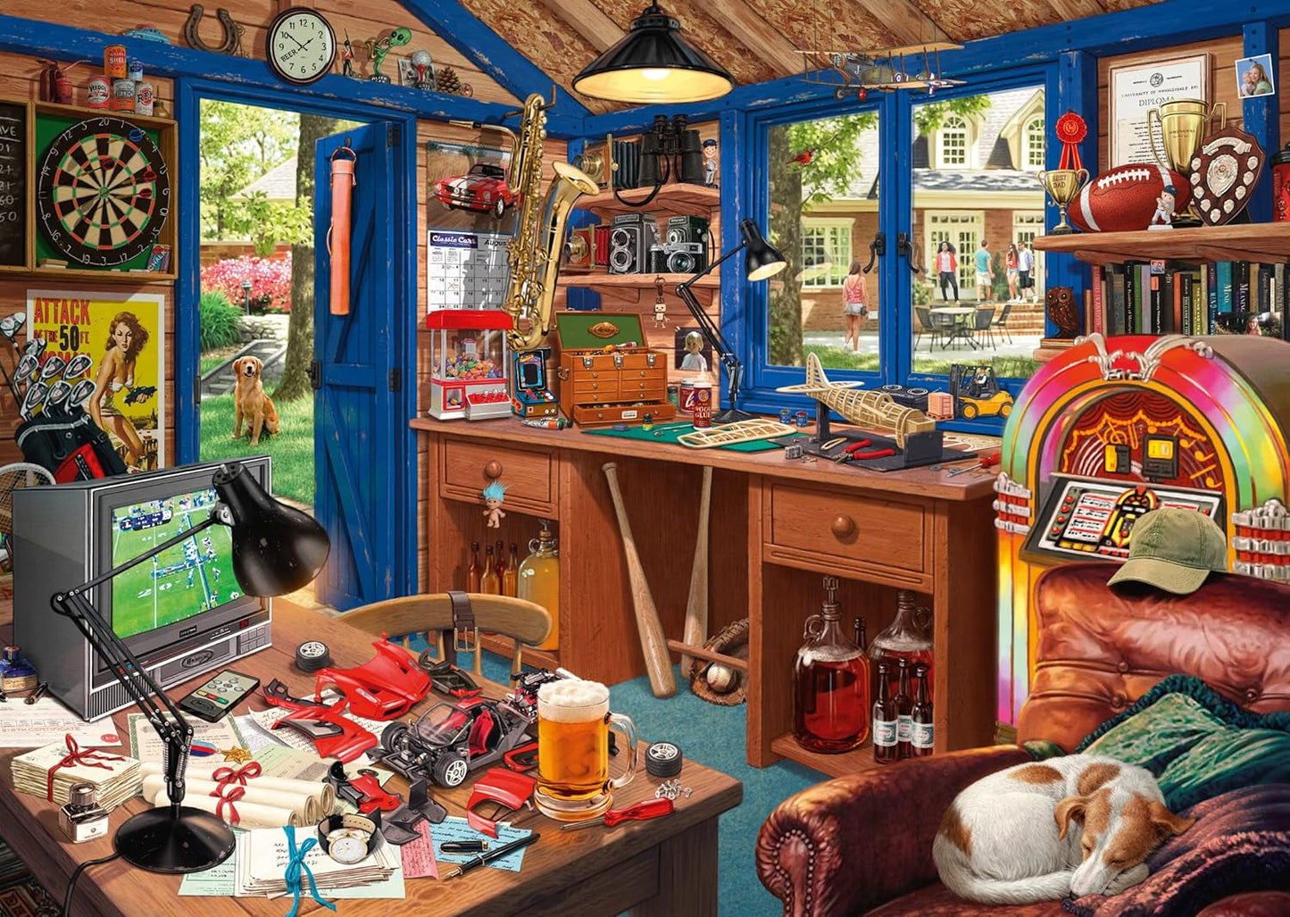 Schmidt Spiele 59977 Tajné puzzle, Otcova dílna, skládačka 1000 dílků Puzzle Naty Shop