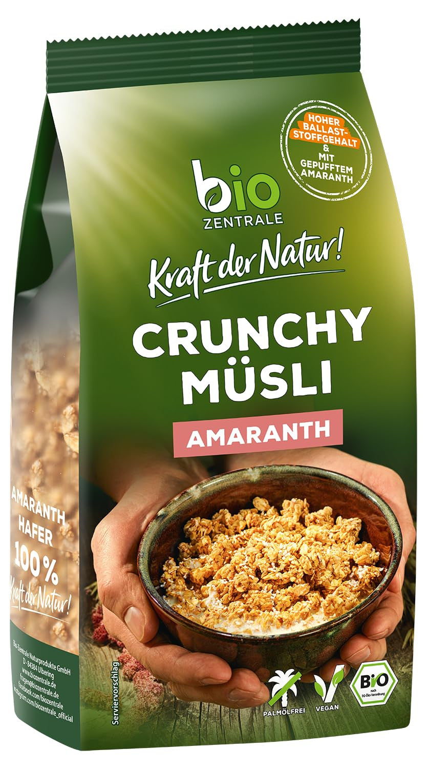 Křupavé müsli s lesním ovocem Biozentrale | 375 g bio müsli | Ideální na snídani a šálek müsli s sebou | Alternativa k müsli tyčinkám