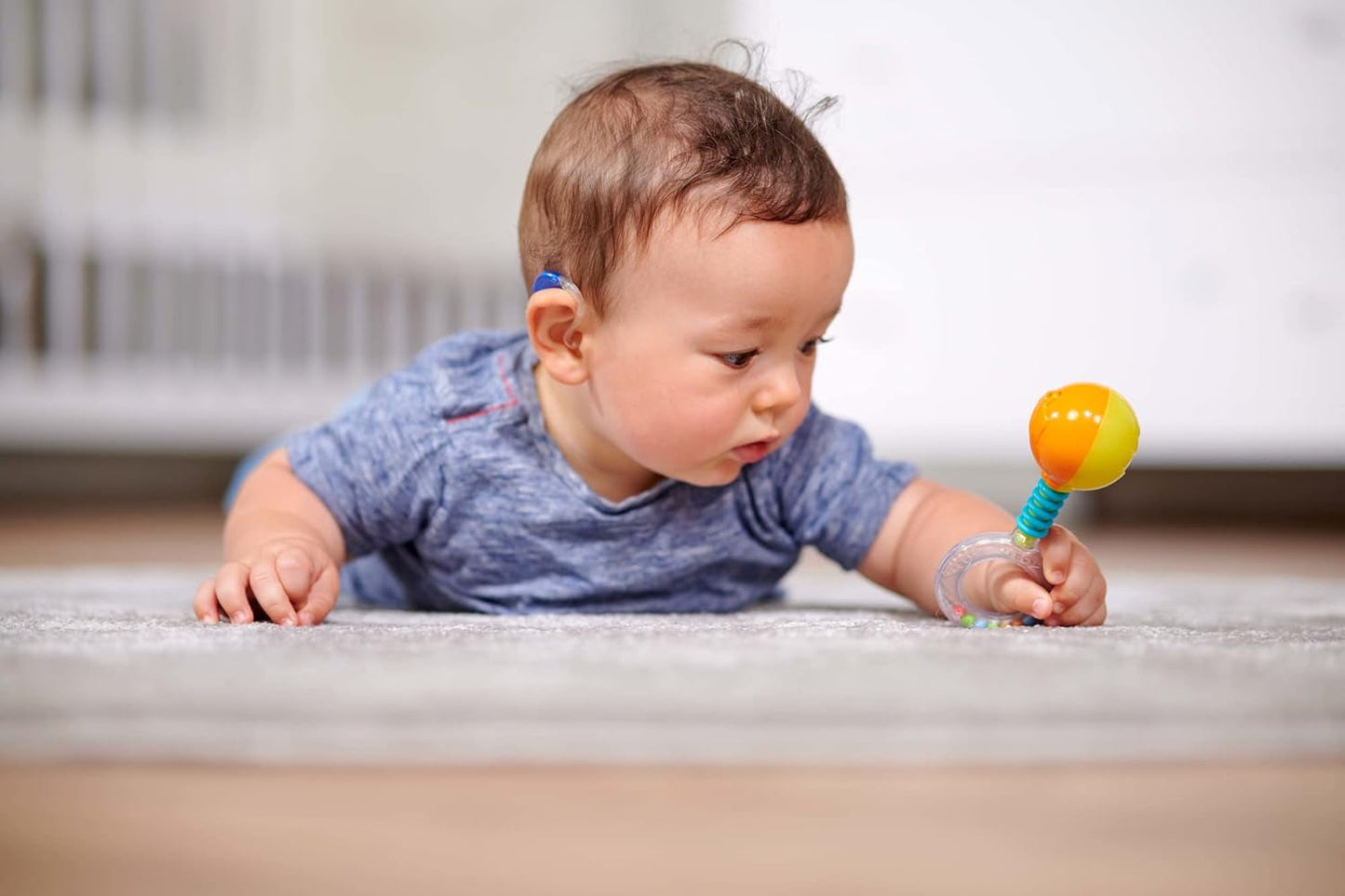 Simba 104010060 - Chrastítko ABC svítí, při zatřesení svítí, 14cm, hračka pro miminka, chrastítko pro miminka, první výbava, od 3 měsíců, žlutá Jucarii Bebe Naty Shop