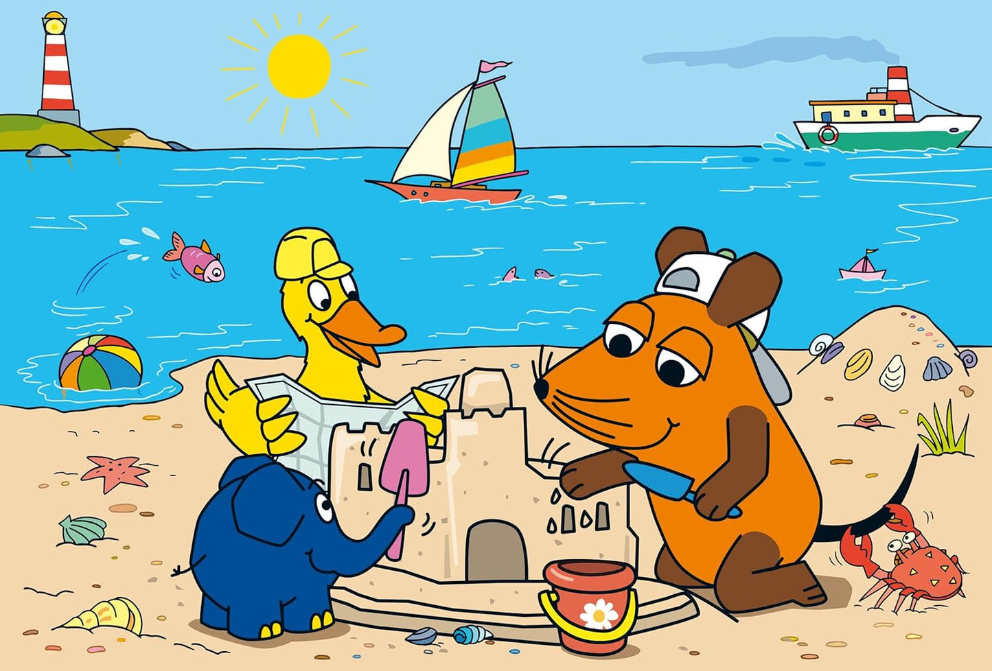 Schmidt Spiele 56212 Myška, dobří přátelé, 3X24 dílků puzzle pro děti, modrá Puzzle Naty Shop