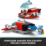 LEGO Star Wars: The Adventures of the Young Jedi Crimson Firehawk, Dětská startovací sada se sestavitelnou vesmírnou lodí, Speederem a 3 figurkami, Dárek pro chlapce a dívky 4 roky staré 75384 Stavebnice Besuche den LEGO-Store