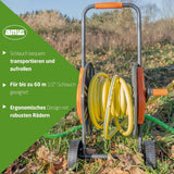 Amig - Hadicový naviják | pro 1/2" hadice | max. 60 m návin | s klikou pro snadné navíjení | polypropylen | oranžová a šedá