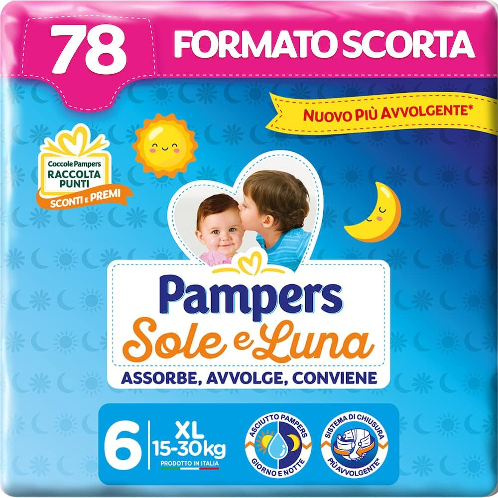 Pleny Pampers Sun and Moon, Unisex, Junior, velikost 5 (11-25 kg), 120 plen