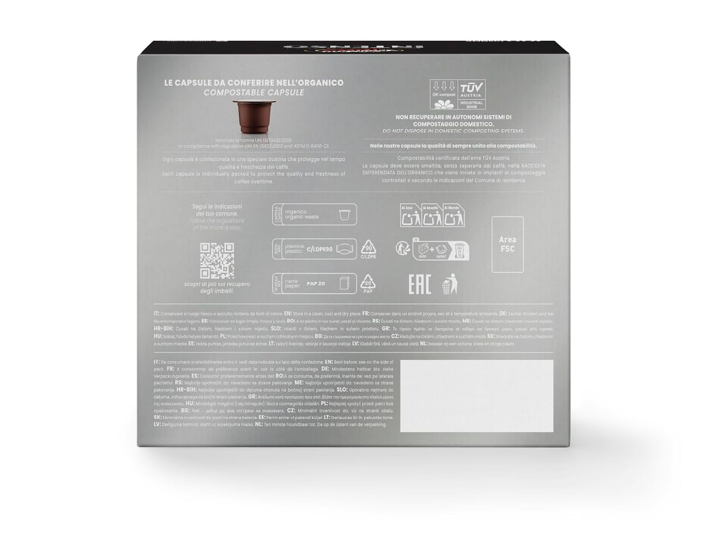 Caffè Vergnano 1882 - Èspresso Kompostierbare Kaffeekapseln, kompatibilní s Nespresso, Intenso (Intenso) - Packung Enthält 100 Kapseln
