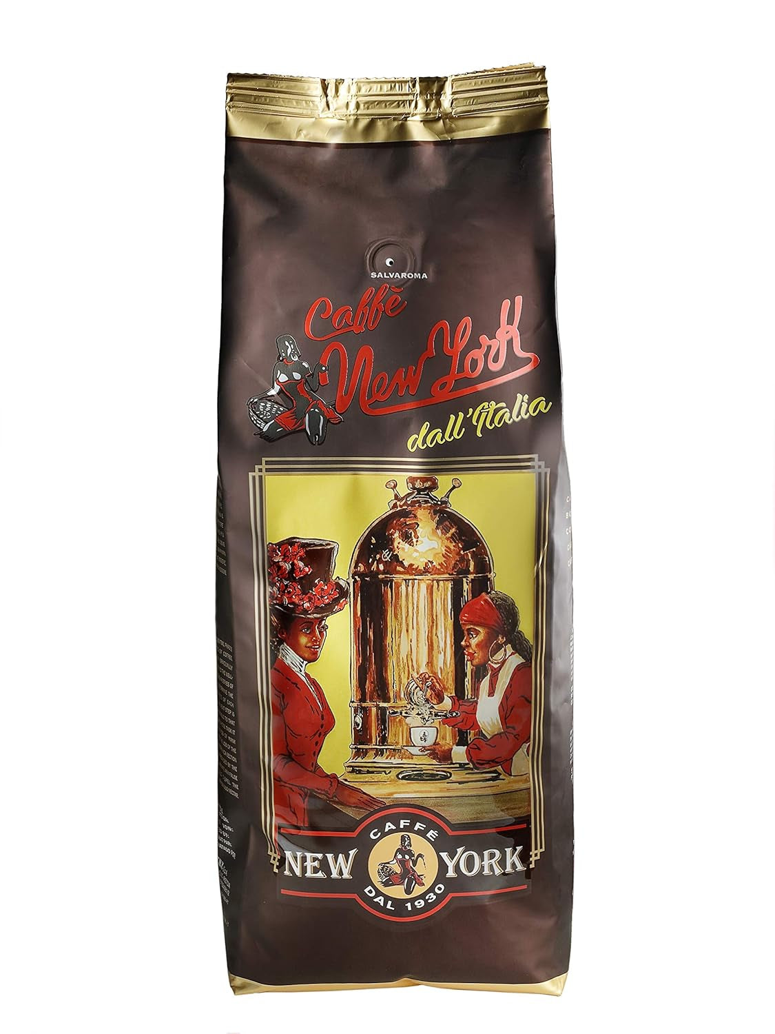 New York Coffee - EXTRA P - Kávová zrna, silná a rozhodná chuť, zrna Arabica a Robusta, k mletí, italské espresso, tyčinková směs - prémiová kvalita od roku 1930 - 1 kg, zrnka