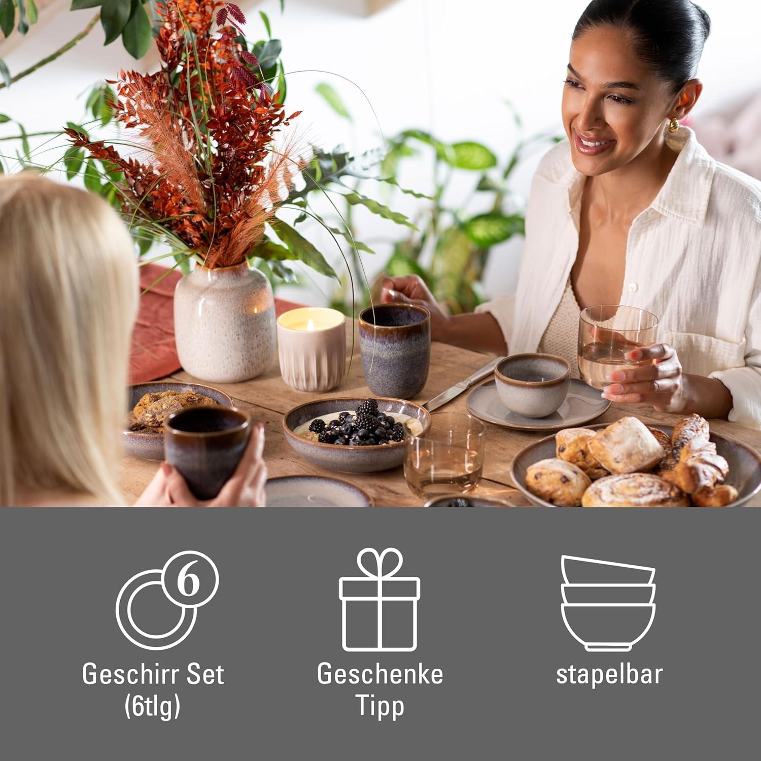 Béžová snídaňová sada Lave od Villeroy & Boch, 6 kusů