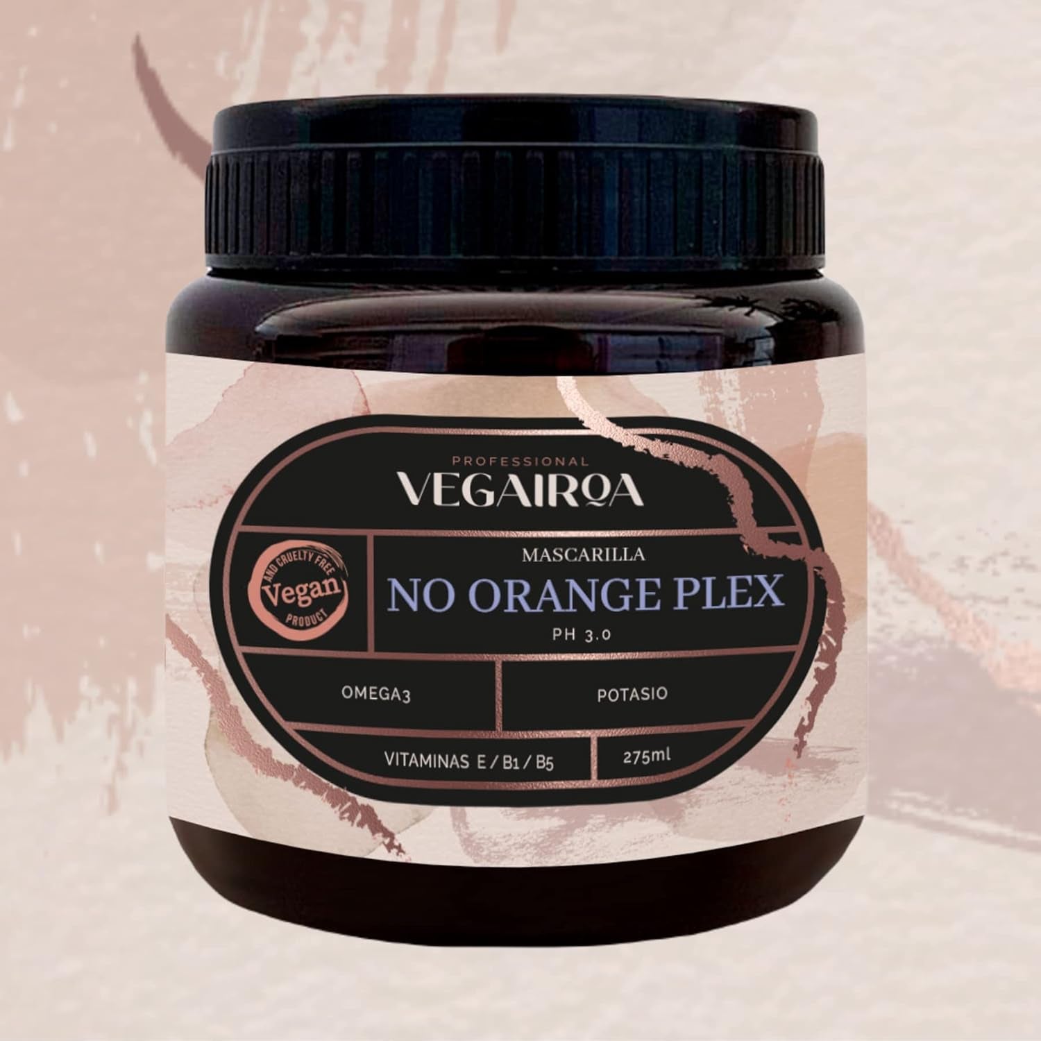 VEGAIROA - No Orange Plex Mask - Maska, která neutralizuje oranžové tóny - Hluboce hydratační péče - Profesionální veganský kadeřnický produkt - 300 g Naty Shop maska na vlasy
