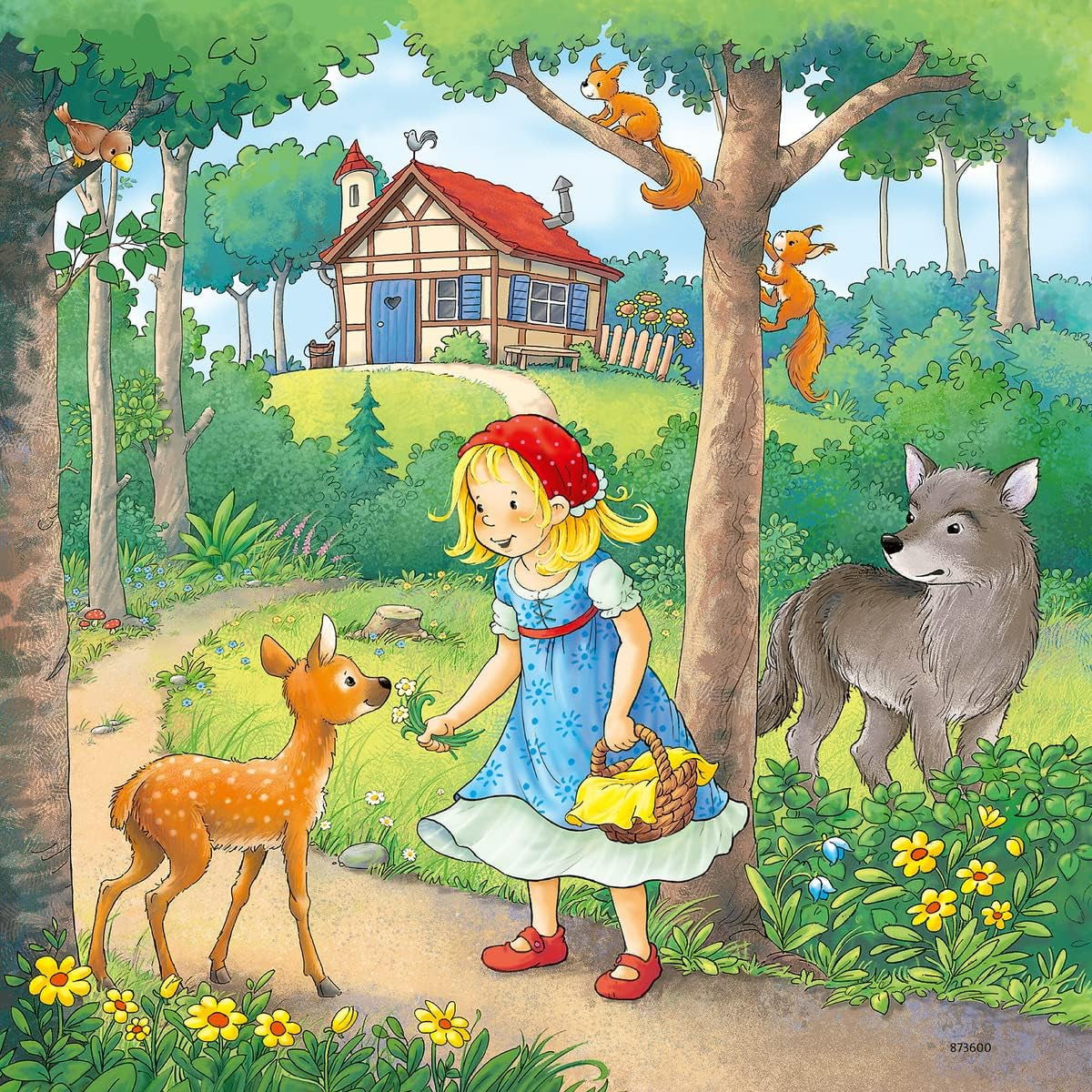 Ravensburger Puzzle pro děti - 08051 Rapunzel, Červená Karkulka a Žabí král - Puzzle pro děti od 5 let, s 3X49 dílky Puzzle Naty Shop