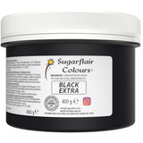 Potravinářské barvivo Sugarflair Max Concentrated Black, vysoce koncentrované potravinářské barvivo na marcipán a fondán, pastové barvivo Max Concentrate - 400 g