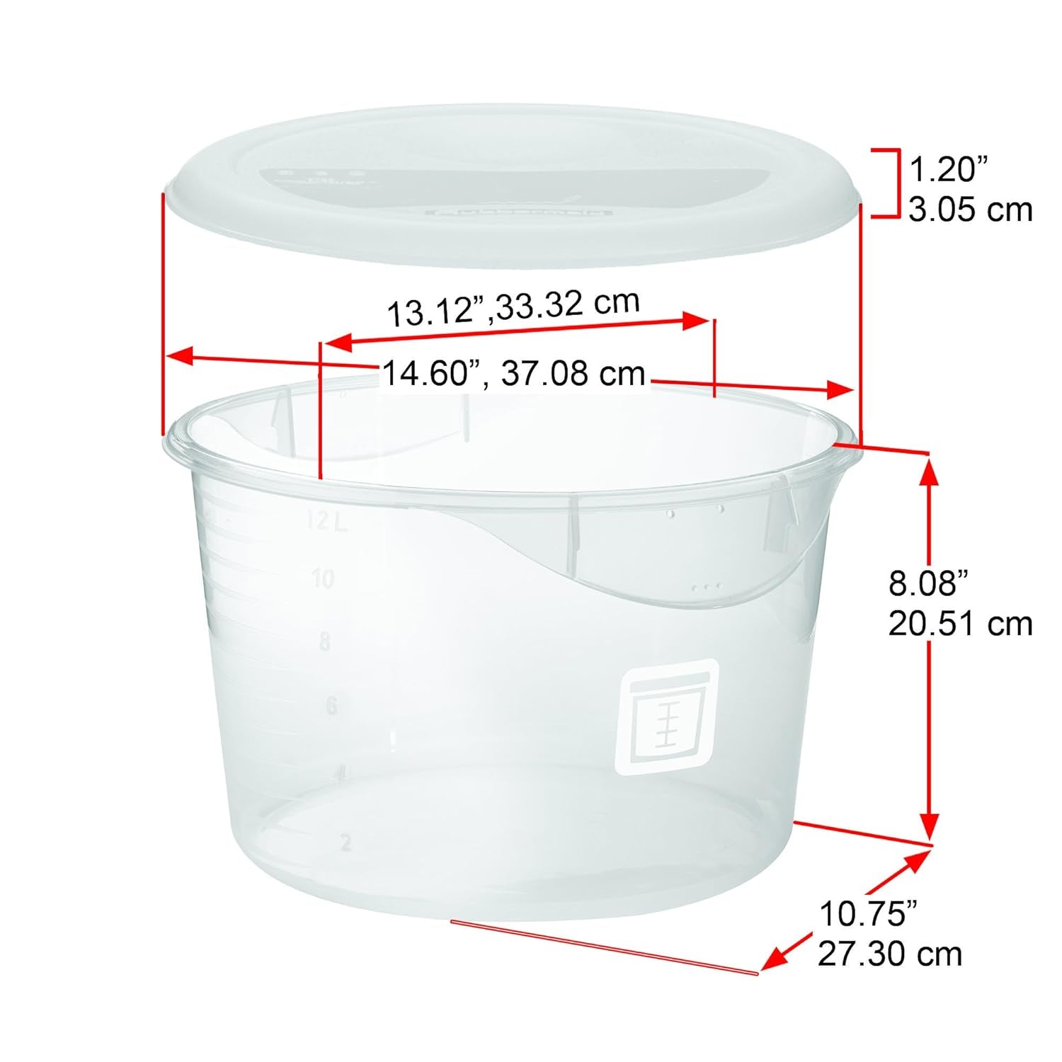 Víko na nádoby na skladování potravin, kulaté, červené, 11,4 l Naty Shop boxy na skladování potravin