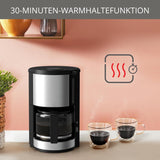 Espresso kávovar Krups KM3210 Pro Aroma Plus, 10 šálků, 1,25 l, udržování teploty po dobu 30 minut, viditelné okénko hladiny vody, systém proti odkapávání, černý s nerezovými aplikacemi