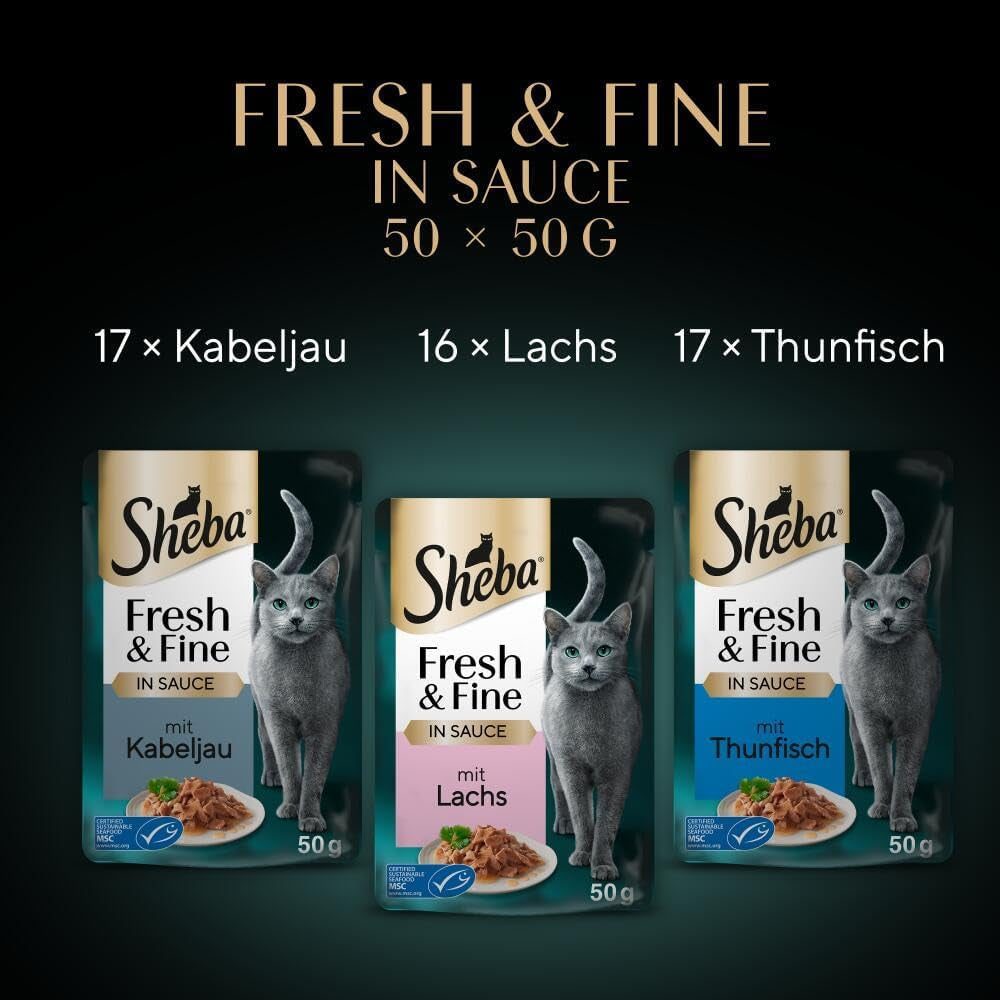 Sheba CATCARE sáček Wet Fresh & FINE (ryby) kousky v omáčce Dospělý 50 g Vícebalení Standard