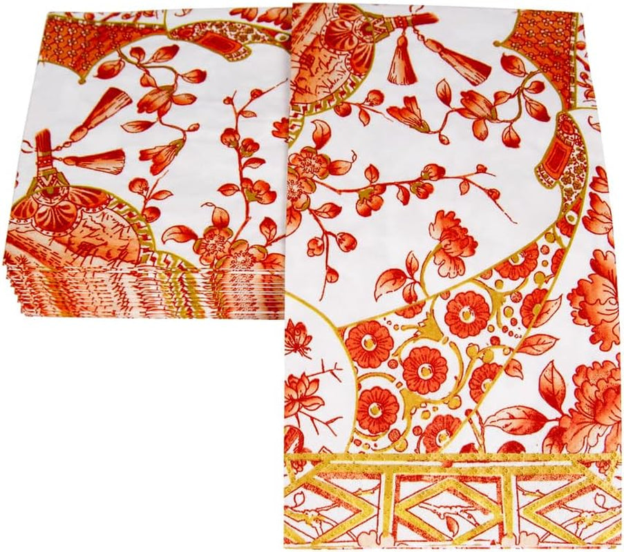 Porcelánové ručníkové ubrousky pro hosty Coral Gold, 15 v balení