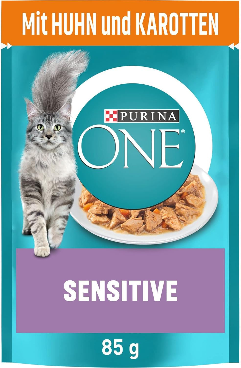 PURINA ONE Sensitive mokré krmivo pro kočky, jemné kousky v kuřecí omáčce, balení 26 ks (26 x 85 g)