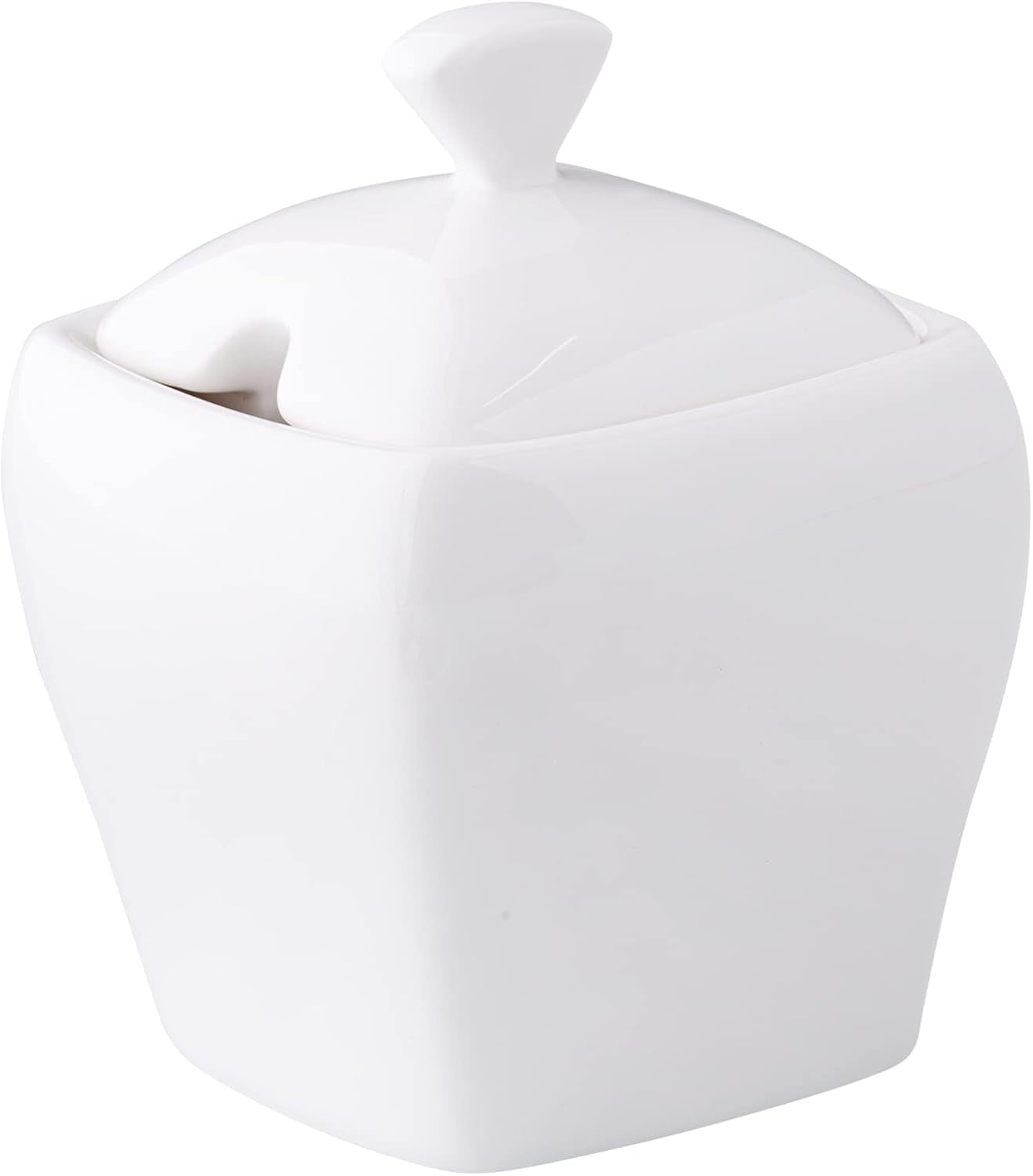 AMBITION Čajová konvice s poklicí 120 ml porcelánová miska s vlnitým designem se zapuštěnou lžičkou Vhodné do myčky a mikrovlnné trouby
