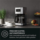 Espresso AEG Deli 5, 1,5 l, programovatelný časovač, funkce udržování teploty, bezpečnostní zastavení, ukazatel hladiny vody, optimální dávkování, funkce proti odkapávání, nerez, CM5-1-6ST