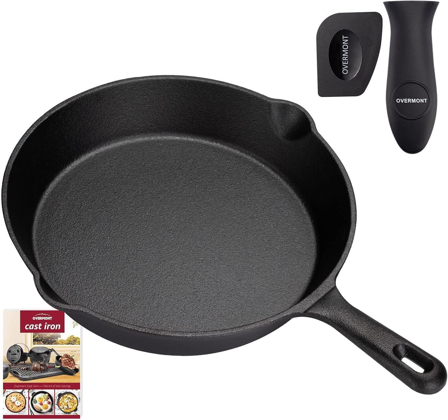 OVERMONT litinová grilovací pánev s rukojetí Hrnce a pánve Naty Shop Round 25Cm