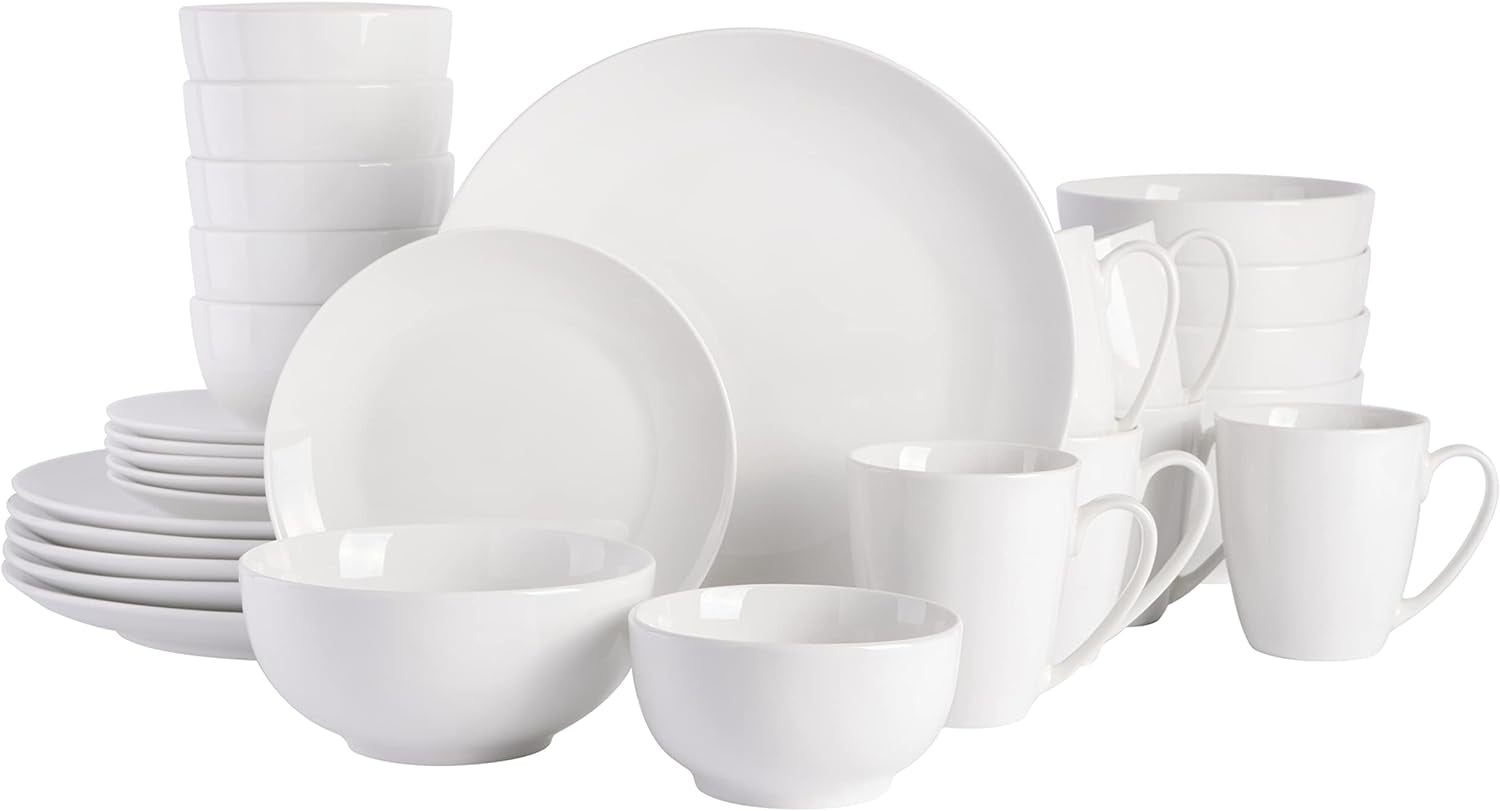 Porcelánová sada nádobí Zen Buffet, servis pro 6 (30 kusů), bílá (šálky)
