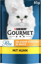 Gourmet Perle Select Strips Mokré krmivo pro kočky s kuřecím masem, balení 26 ks (26 x 85 g)