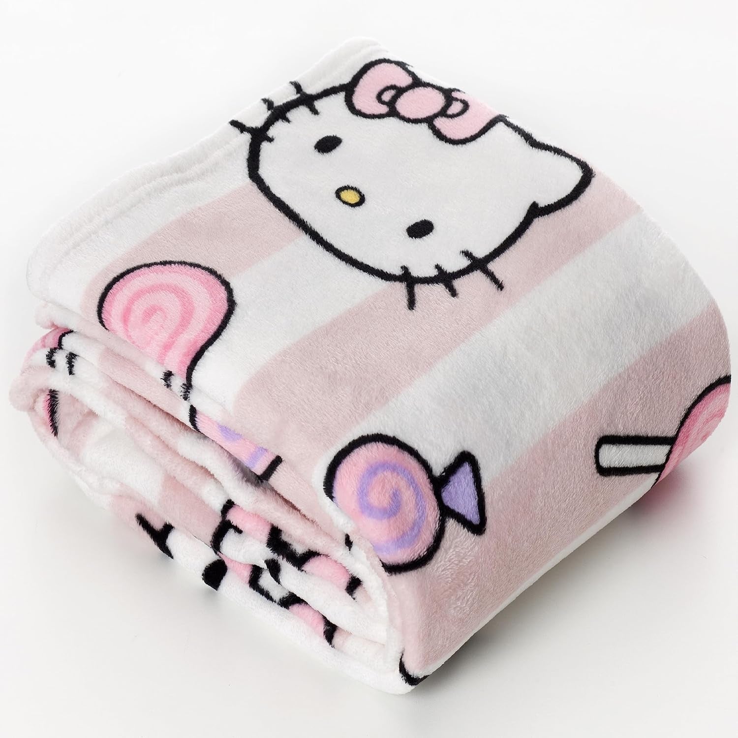 Přehoz Hello Kitty, růžový, měkká deka 130X170Cm, přehoz z mikrovlákna nebo přehoz na rozkládací pohovku. Kvalita s certifikátem Oekotex, Postele a deky Sanrio Besuche den Kanguru-Store