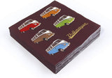 BRISA VW Collection – T1 Bus Stolní ubrousky Volkswagen (Samba Stripes/červené/3vrstvé)