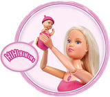 Simba 105733480 - Batoh pro miminko Steffi Love, panenka pro těhotné s miminkem a skvělými zvuky, doplňky pro miminka a nosítka, panenky Pink Naty Shop