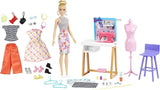 Barbie HDY90 - Panenka módního návrháře (30,40 cm) a studio, 25+ designových a módních doplňků, designový stůl, židle, šicí stroj, model látky, manekýn a další, hračky od 3 let Naty Shop Dolls Výchozí název