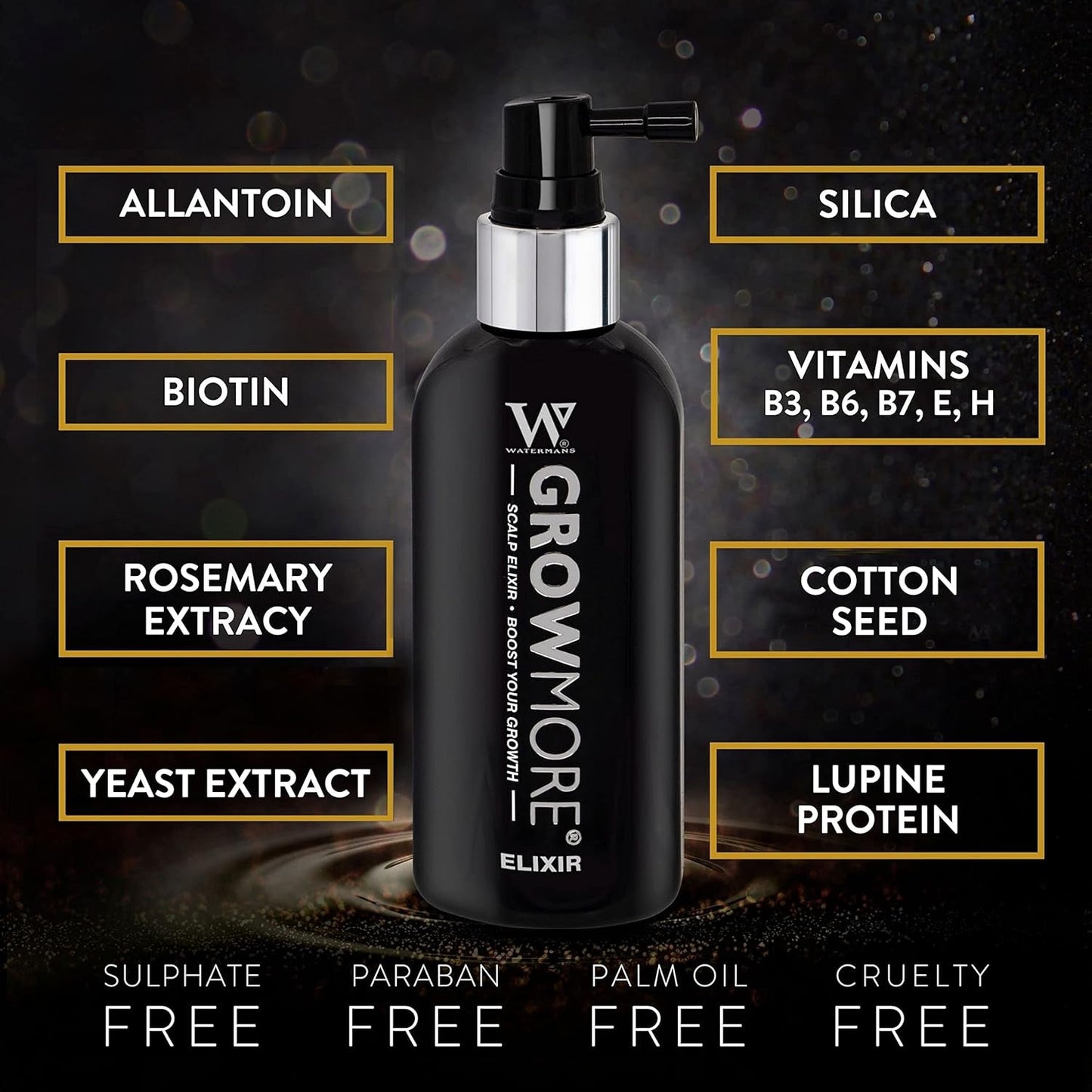 Watermans Grow More Elixir Sérum pro růst vlasů - Posiluje vlasové kořínky - Podporuje růst vlasů - Pro ženy a muže Péče o vlasy Naty Shop