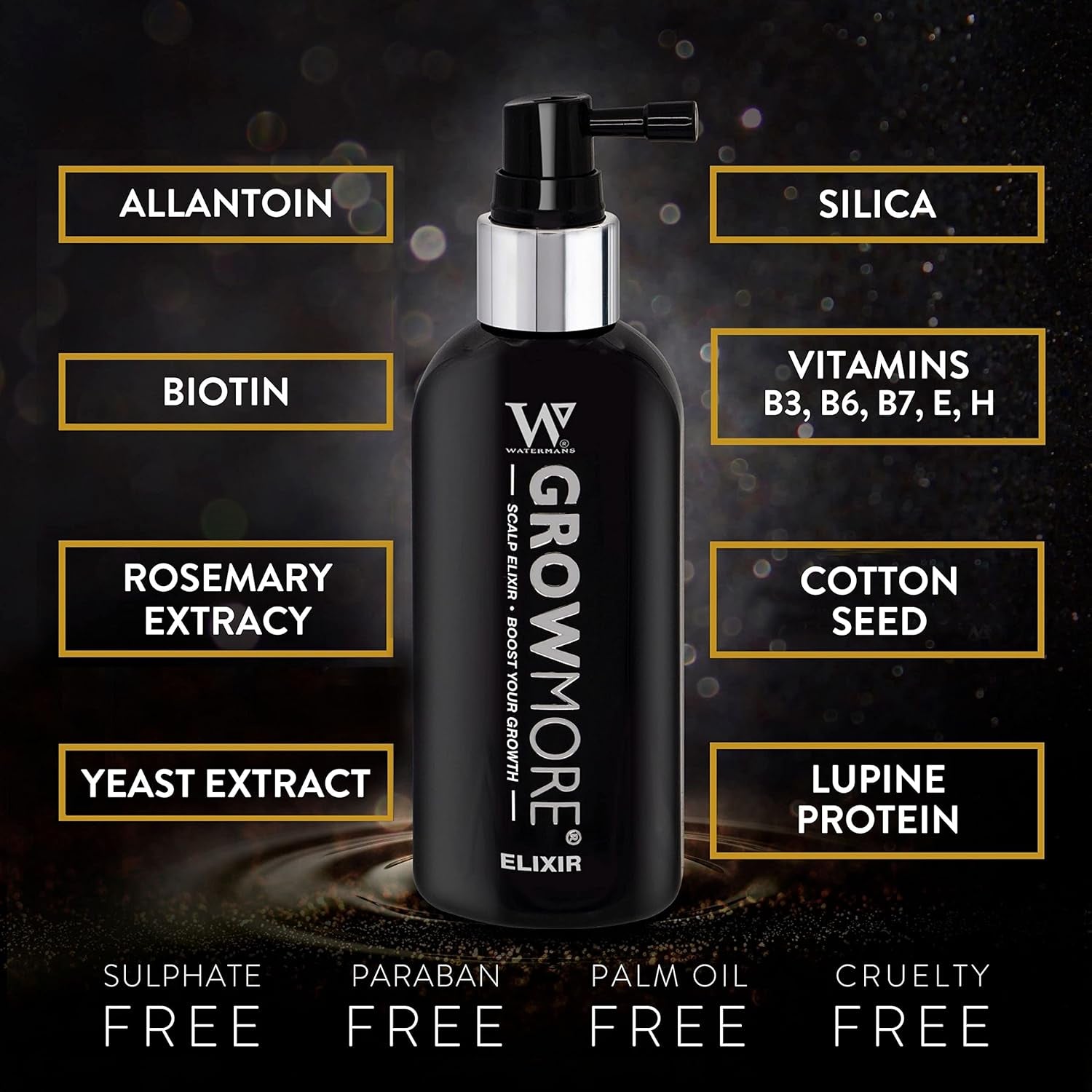 Watermans Grow More Elixir Sérum pro růst vlasů - Posiluje vlasové kořínky - Podporuje růst vlasů - Pro ženy a muže Péče o vlasy Naty Shop