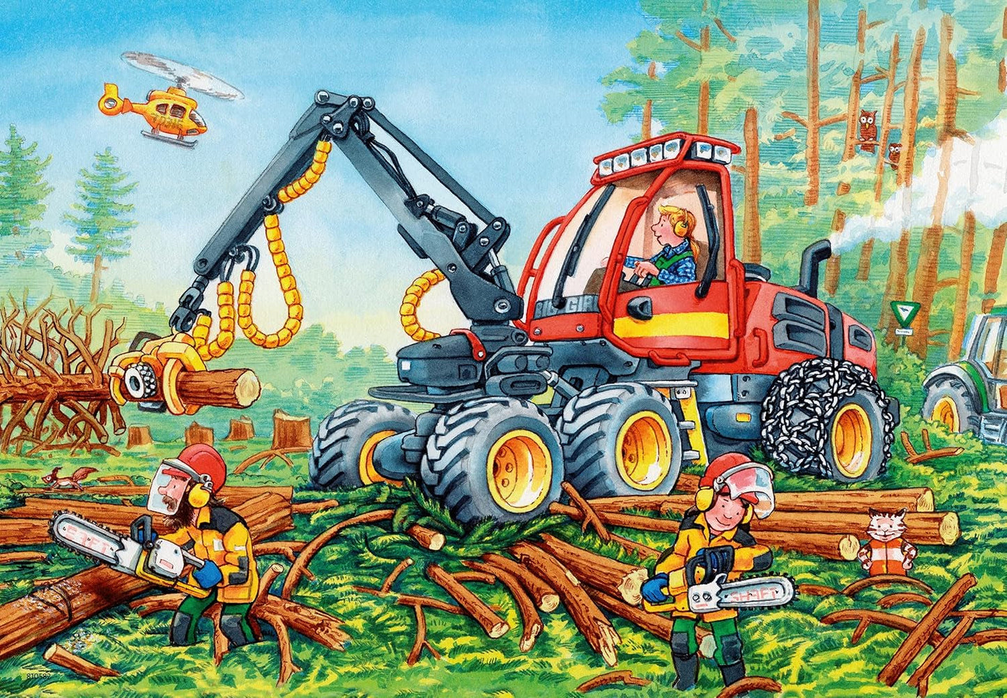 Ravensburger Puzzle pro děti - 07802 Bagr a lesní traktor - Puzzle pro děti od 4 let, s 2X24 dílky Puzzle Naty Shop