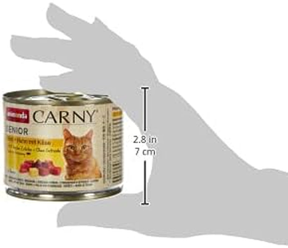 Animonda Carny Senior Mokré krmivo pro kočky s hovězím + kuřecím masem + sýrem (6 x 200 g), vlhké krmivo bez obilovin a cukru pro kočky od 7 let, s čerstvými a masitými přísadami