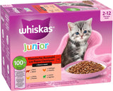 Whiskas Junior Classic Selection Mokré krmivo pro kočky v omáčce, 48 sáčků, 12 x 85 g (balení 4 ks) - Vysoce kvalitní vlhké krmivo pro rostoucí kočky, 2 až 12 měsíců