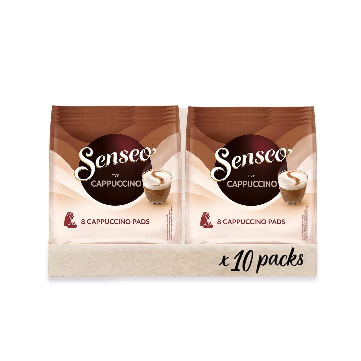Cappuccino Pads, 10 x 8 Getränke, 80 Kaffee Pads, včetně Pad Dose