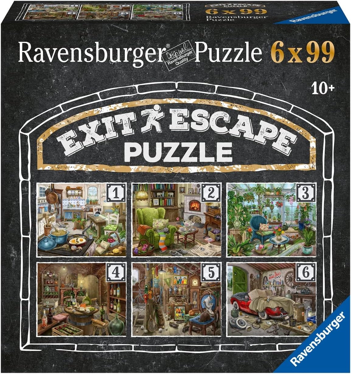 Puzzle Ravensburger EXIT - The Ghostly Manor House - 6X 99dílné puzzle pro dospělé a děti od 10 let, které milují puzzle, Puzzle Naty Shop Gothic