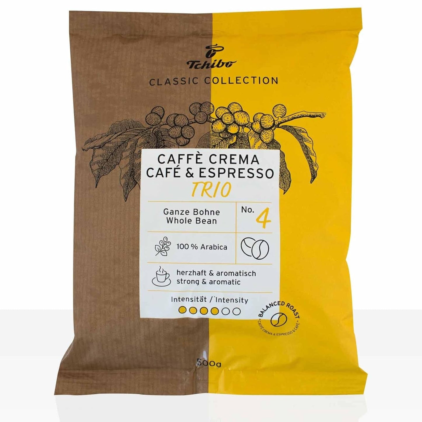 Tchibo Caffe Crema & Espresso Trio 10 kávových zrn x 500g