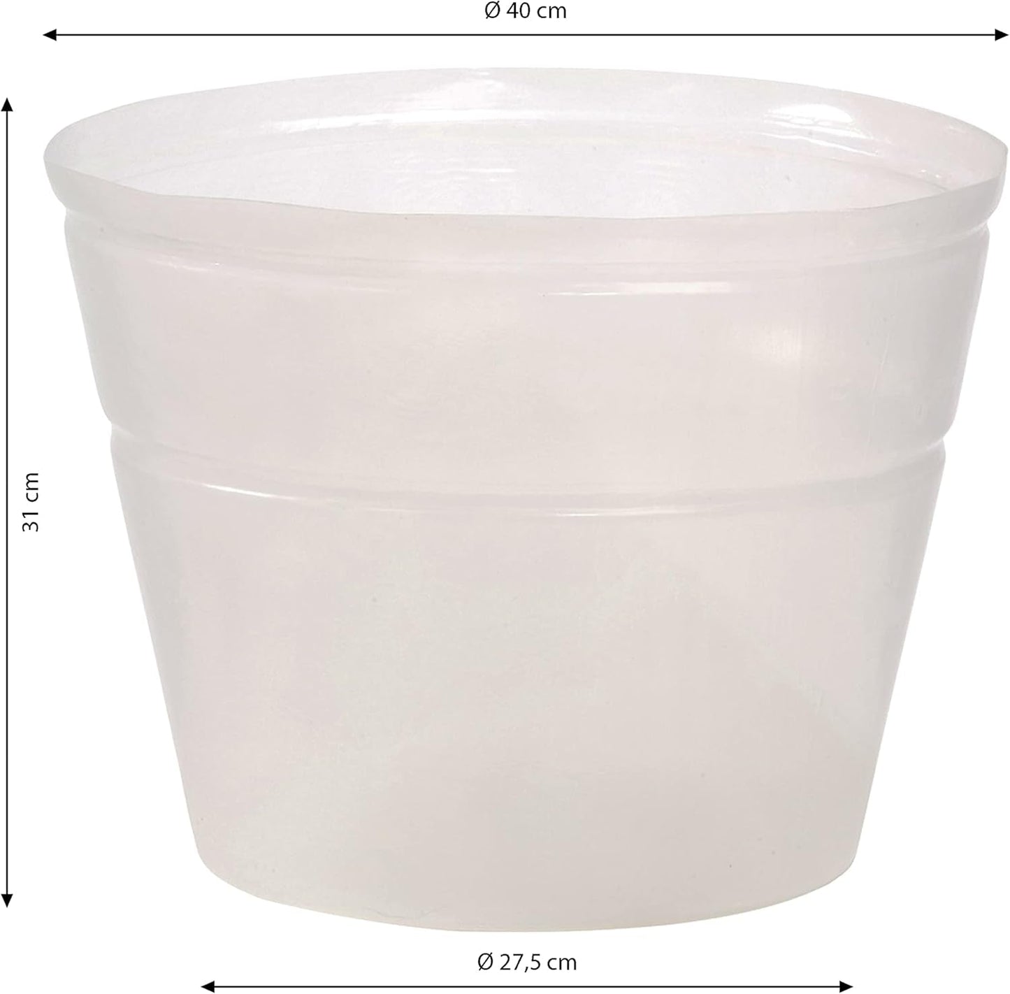 Podpěra pod hrnce Dehner, flexibilní, Ø 40 cm, výška 31 cm, plast, průhledná