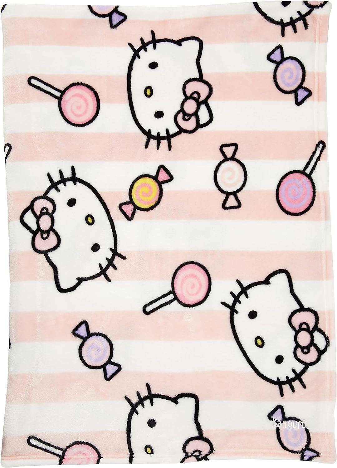 Přehoz Hello Kitty, růžový, měkká deka 130X170Cm, přehoz z mikrovlákna nebo přehoz na rozkládací pohovku. Kvalita s certifikátem Oekotex, Postele a deky Sanrio Besuche den Kanguru-Store
