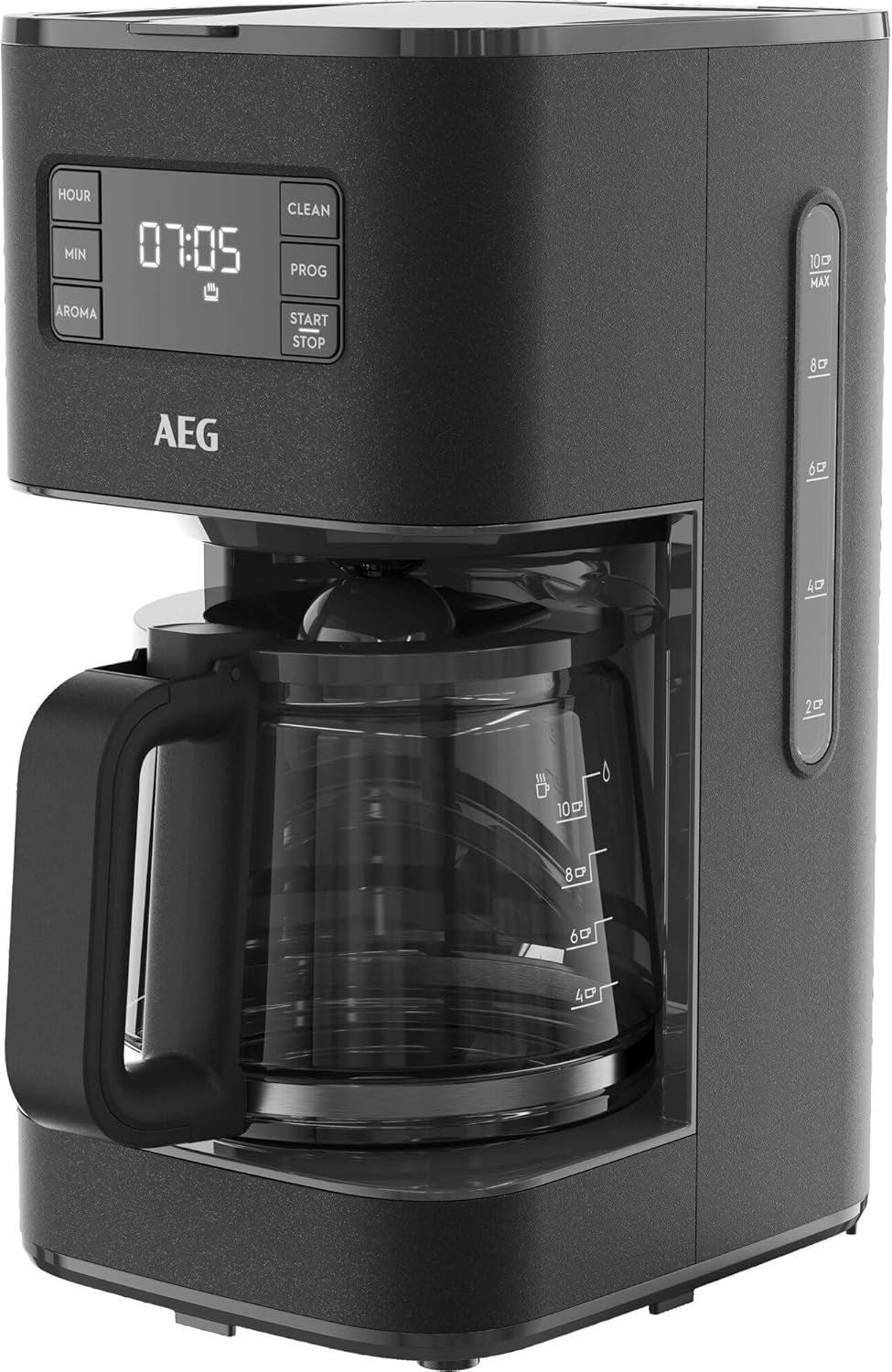 Espresso AEG Deli 5, 1,5 l, programovatelný časovač, funkce udržování teploty, bezpečnostní zastavení, ukazatel hladiny vody, optimální dávkování, funkce proti odkapávání, nerez, CM5-1-6ST