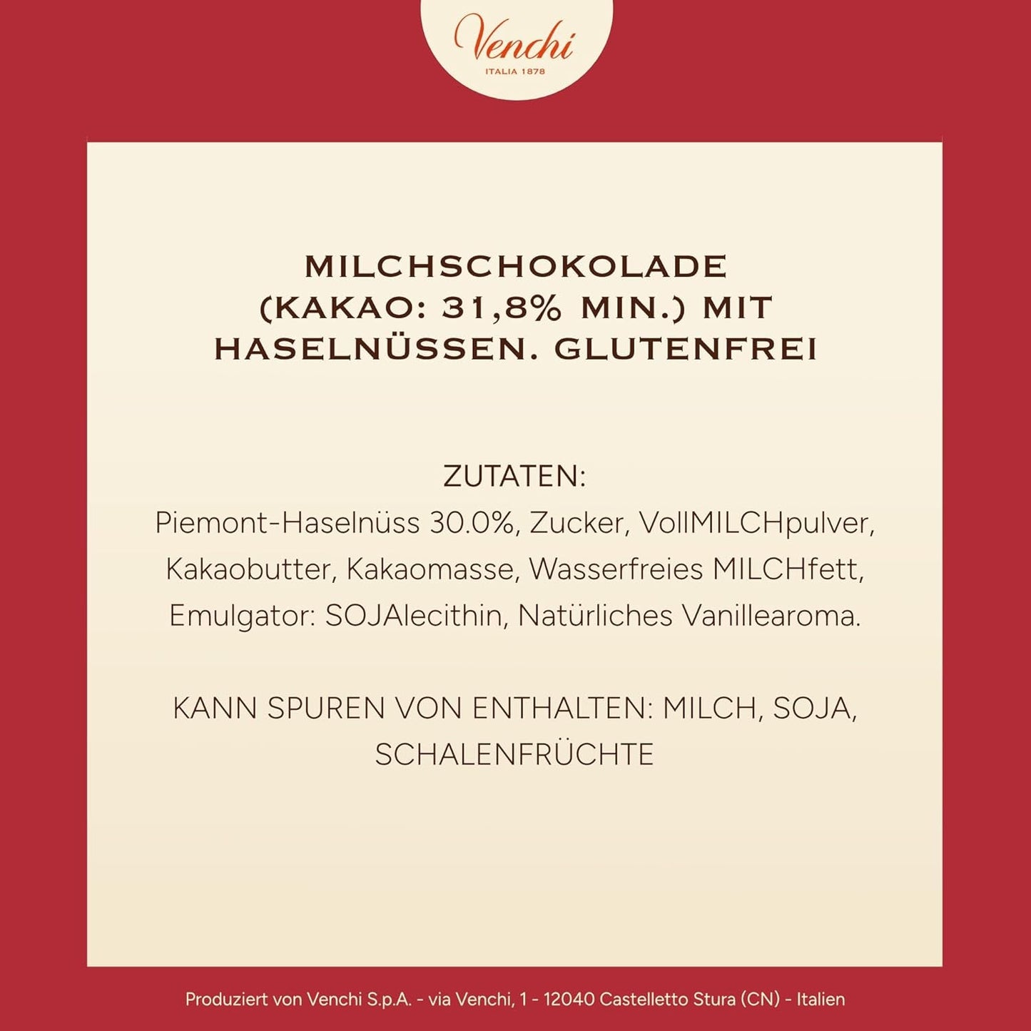Venchi, Brutto&Buono, ručně vyráběná mléčná čokoláda ve tvaru jedle "Piedmont Forest Hazelnut", 200 g, bez lepku, limitovaná edice vánoční kolekce, tip na dárek