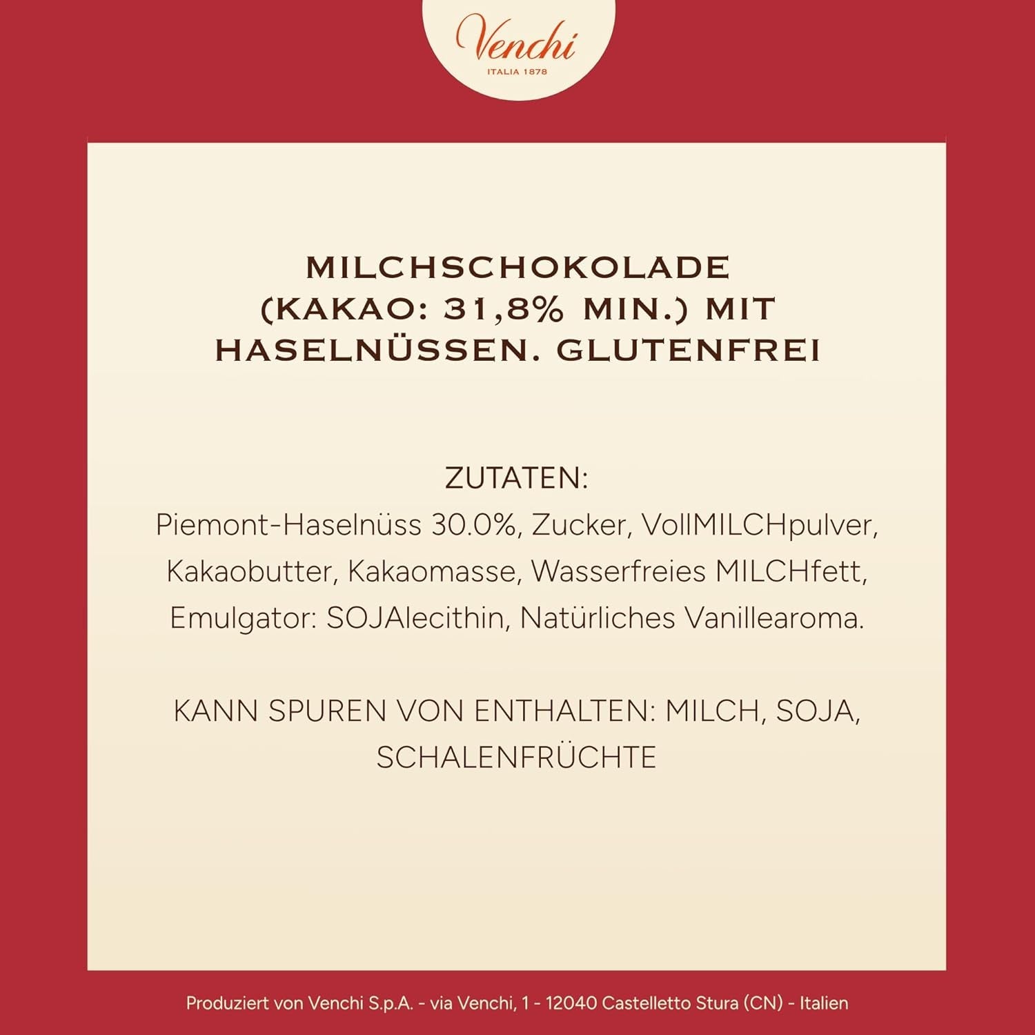 Venchi, Brutto&Buono, ručně vyráběná mléčná čokoláda ve tvaru jedle "Piedmont Forest Hazelnut", 200 g, bez lepku, limitovaná edice vánoční kolekce, tip na dárek